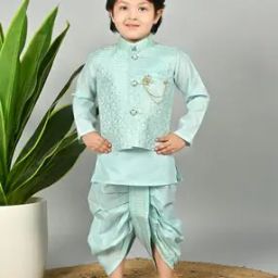 Boys Geometric Kurta Dhoti Set-image-58