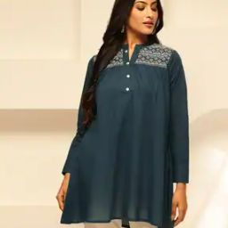 Women Embroidered Flared KurtI-image-21