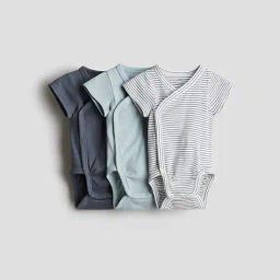 h&m Pack of 3 Printed Bodysuits with Snap-Button Closure image 1