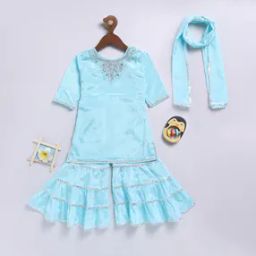Girls Embroidery Kurta Suit Set-image-6