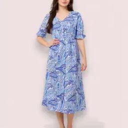 Women Paisley Midi Dress-image-66
