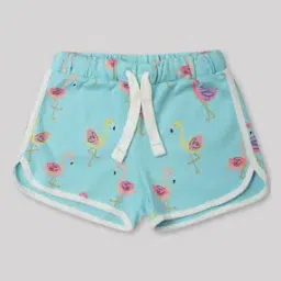 Flamingo Print Pure Cotton Shorts-0