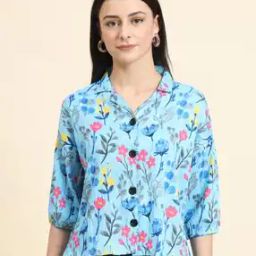 Women Floral Print Relaxed Fit Shirt -image-82