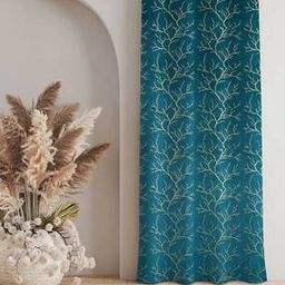 Foil Printed Velvet Window Curtain-30