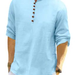 Men Mandarin-Collar Regular Fit Kurta-image-68