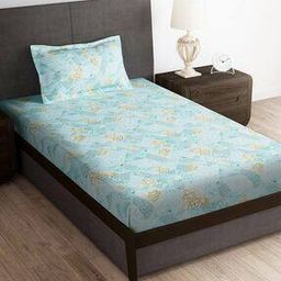 150 TC Geometric Print Single Bedsheet with Pillow Cover-image-72