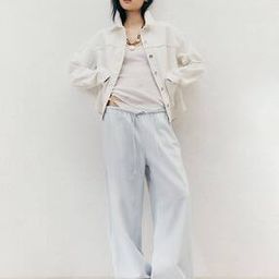 Women Mid Rise Stripes Wide Leg Trousers-image-11