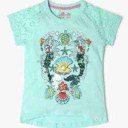 Girls Embellished Slim Fit Crew-Neck T-Shirt-image-71