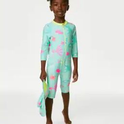 Girls Sea Life Print Swim Set-image-7