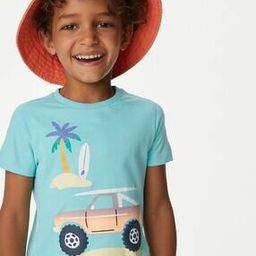 Boys Beach Buggy Print Relaxed Fit Round-Neck Pure Cotton T-Shirt-picture-28