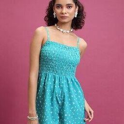 Women Printed Strappy Playsuit-34