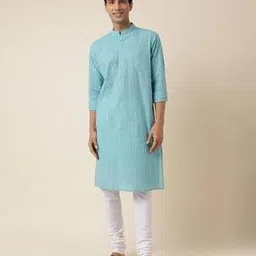 Slim Fit Long Kurta with Patch Pocket-image-92