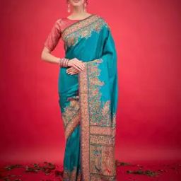 Women Ethnic Design Traditional Saree with Blouse Piece          -image-63