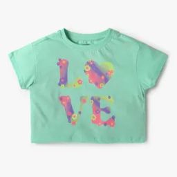Girls Graphic Print Boxy Fit Round-Neck T-Shirt-image-8