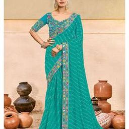 Women Ethnic Design Traditional Saree with Blouse Piece            -image-85