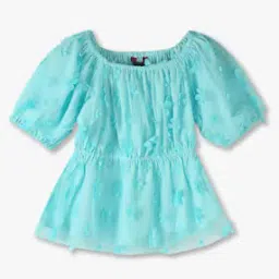 Girls Peplum Top with Floral Applique-image-98