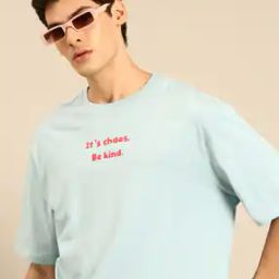 Men Typographic Print Oversized Fit T-Shirt-image-61