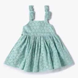 Girls Schiffli Embroidered Fit & Flare Dress-image-15
