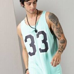Men Numeric Print Round-Neck Vest-image-8