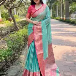 Traditional Art Silk Saree with Jacquard Border-image-98