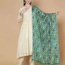 Women Patola Print Dupatta with Tassels-image-79