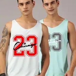 Men Pack of 2 Numeric Print Vests-image-12