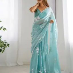 Embroidery Work Silk Saree With Stunning Pallu -image-78