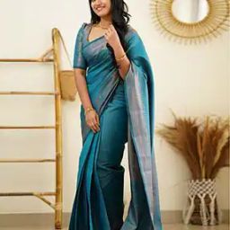 Women's Banarasi Soft Silk Saree-image-1