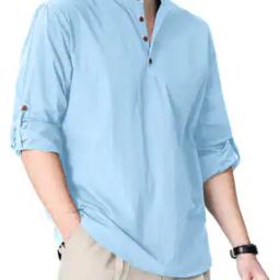 Men Mandarin Collar Short Kurta-image-59