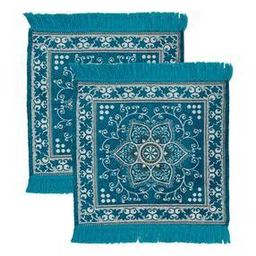 Pack of 2 Floral Pattern Square Mat-44