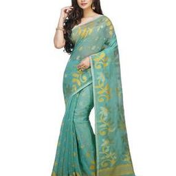 Floral Woven Cotton Silk Saree-image-33
