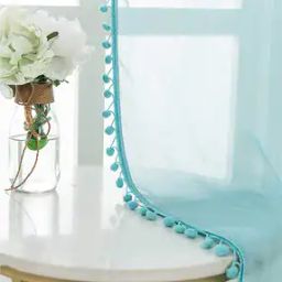 Set of 2 Pom-Pom Eyelets Door Curtains-44