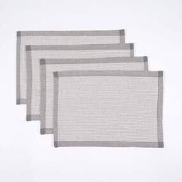 Set of 4 Handcrafted Framed Monochrome Cotton Placemats-image-21