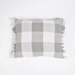 Checked Cotton Pillow Case 20 " x 16" with Tassels-image-14