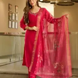 navlik Women Embroidered Straight Kurta Set-picture-3