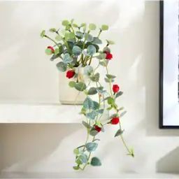 home centre Artificial Hanging Rose Creeper with Ceramic Pot-picture-5
