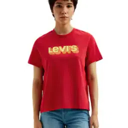 levi's Women Brand Print Regular Fit Crew-Neck T-Shirt-picture-32