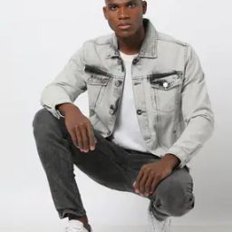 Slim Fit Trucker Jacket with Flap Pockets-image-23