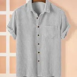 Men Ribbed Regular Fit Shirt with Patch Pocket-picture-20