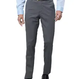 Men Slim Fit Flat-Front Trousers-picture-12