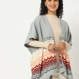 Chevron Pattern Winter Shrug-17