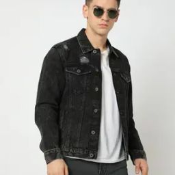 Trucker Jacket with Flap Pockets-image-3