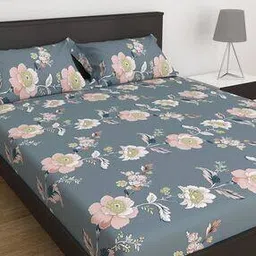 Corsica Elegant Printed King Size Bedsheet with Pillow Covers-image-66