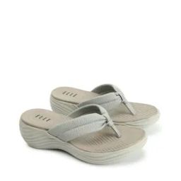 Women Ruched Thong-Strap Wedges-image-4