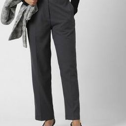Women Textured Straight Fit Trousers-image-10