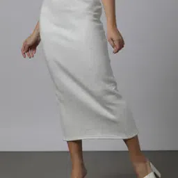 Women Heathered Pencil Skirt-image-25