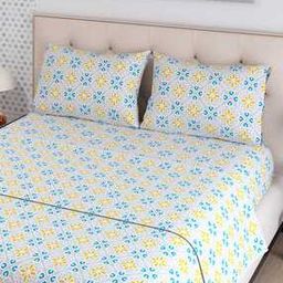 Floral Print Double Bedsheet with Pillow Covers-image-63