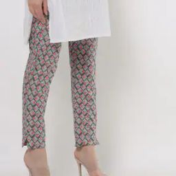 Geometric Print Pants with Vented Hems-picture-22