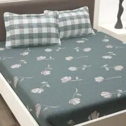186 TC Floral Print King-Size Bedsheet with Pillow Covers-image-16