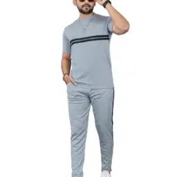 Men Colour-block Lounge Set-image-12